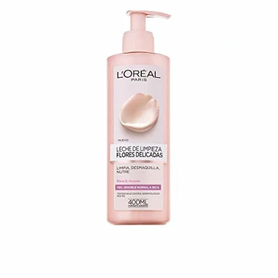 Imagen de L&#039;Oreal Paris Leche Limpiadora, Rosa, Blanco, 400 ml (Paquete de 1)