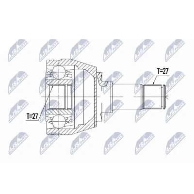 Imagen de NTY NPW ME 081 Junta Homocinética Transmisión automática Eje delantero, derecha MERCEDES BENZ: GLA