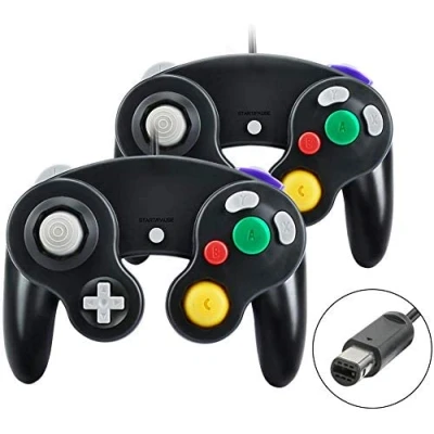 Imagen de Yideng Controlador de Gamecube, 2 paquetes Gamecube con cable clásico Vibration Gamepad Compatible Gamecube/Wii U/Wii/PC/Switch Controller, Negro