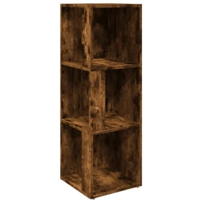Imagen de vidaXL Mueble Esquina Librería Almacenamiento Compartimentos Baño Oficina Dormitorio Sala de Estar Madera Contrachapada Roble Ahumado