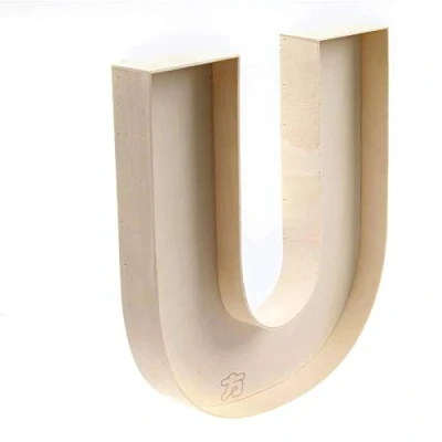 Imagen de FNB Letra U decorativa de madera rellenable, letras rellenables y formas números