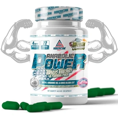 Imagen de AS American Suplement ANABOLIC POWER 90 Cápsulas Sabor Neutro Anabolizante Natural Ayuda a Aumentar tu Masa Muscular Enriquecido con Ginkgo Biloba
