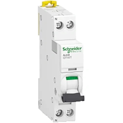 Imagen de Schneider Electric Acti9 iDT40T Interruptor modular (1P+N, 6A, curva C, 4500A/6kA, A9P22606)