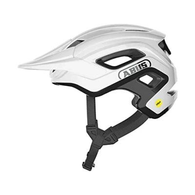 Imagen de ABUS casco MTB Cliffhanger MIPS de ciclismo para senderos exigentes con protección contra impactos y grandes aberturas ventilación hombres mujeres blanco brillante, M