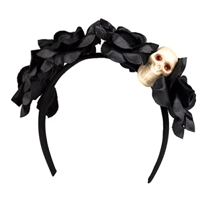 Imagen de Boland 97007 diadema Día de los Muertos, calavera con flores, fiesta mexicana, accesorio para disfraces, disfraz Halloween, carnaval, temática