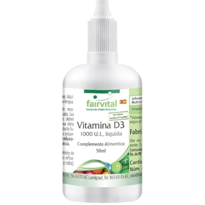 Imagen de Fairvital Vitamina D3 líquida 1000 U.I. por gota Colecalciferol 50ml Calidad Alemana