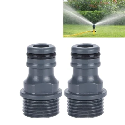 Imagen de conector rápido, 2 uds G1/2 rosca macho rápido pezón manguera de jardín grifo adaptador herramienta riego