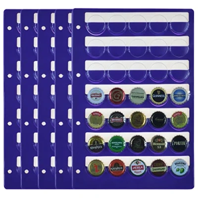 Imagen de PELLER&#039;S 5 Hojas de colección, 35 Departamentos En Cada Página, para Tapas champán, Cerveza, Corona. Fundas Álbum XL