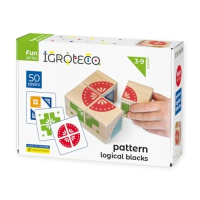 Imagen de Igroteco® Patrón de dados madera lógicos Juego educativo creativo para niños a partir 3 años, 4 y 50 tareas Juguete el hogar la guardería