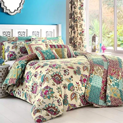 Imagen de Juego de Cama con Dreams n Drapes Pillowcases_P, algodón poliéster, Turquesa, Super King Cover Set
