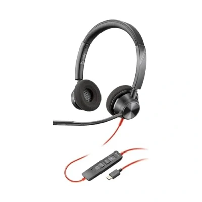 Imagen de Auricular Poly Blackwire 3320 con cable Brazo de micrófono flexible Estéreo alta fidelidad Se conecta A PC/Mac través USB C o Funciona Teams/Zoom