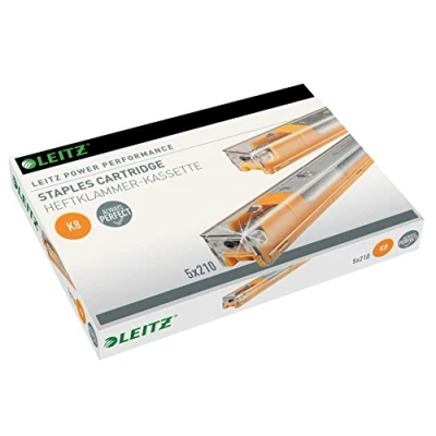 Imagen de Leitz PETRUS 55920000 Caja 5 cartuchos grapas galvanizadas para gruesos k8 amarillo (40 hojas) modelos 5550 y 5551