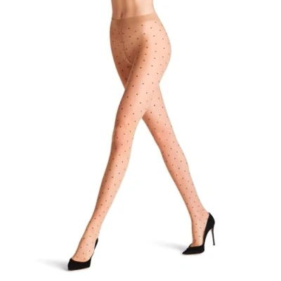 Imagen de FALKE Dot Bicolor 15 DEN W TI transparente estampado 1 pieza, Pantimedias Mujer, Color piel (Powder 4169), S