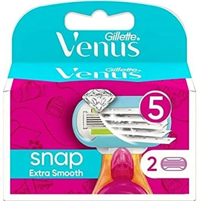 Imagen de Gillette Venus Extra Smooth Snap Recambios Para Maquinilla Mujer, Pack De 2, 5 Hojas Una Depilación Superapurada Y Un Mango Mini Llevártela Donde Quieras