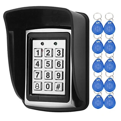Imagen de LIBO Controlador RFID de Control Acceso Impermeable, Apto para Sistema Entrada Una Sola Puerta, Compatible con 1000 Usuarios, Incluye 10 Llaves 125 Khz Cubierta Impermeable