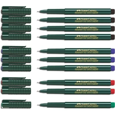 Imagen de Faber Castell Bolígrafo de fibra FINEPEN 1511, 0,4 mm, varios colores, 10 Stifte