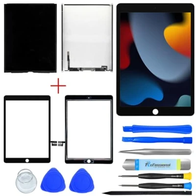 Imagen de NB+ pantalla táctil LCD de repuesto para iPad 9 compatible con 2021 10.2 pulgadas A2602 A2603 A2604 A2605 generación digitalizador herramientas (negro)