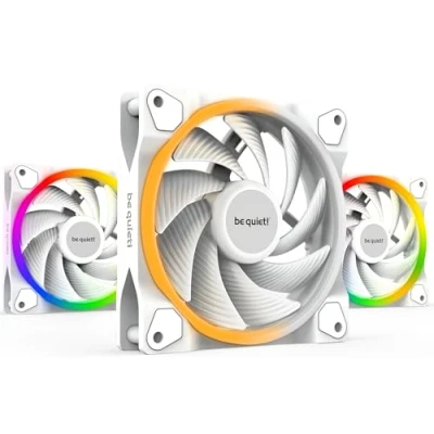 Imagen de be quiet! Light Wings 120 mm high speed PWM White ventilador, 3 ventiladores incluidos, colores y efectos ARGB increíbles, hub incluido, 9 aspas optimizadas