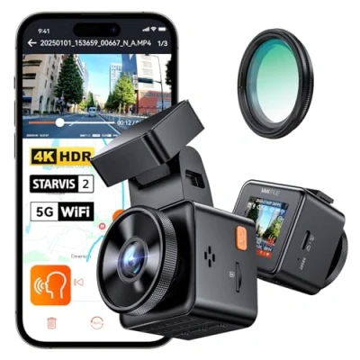 Imagen de VANTRUE E1 Pro 4K Mini cámara de salpicadero Frontal, STARVIS 2 Plate Pix™ HDR, GPS WiFi 5G Integrado, Control Voz, Modo estacionamiento con búfer 24/7, Compatible 1 TB máx.
