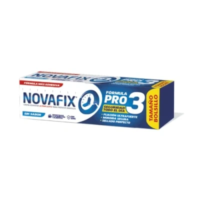 Imagen de Novafix Pro3 Sin Sabor Fijación ultrafuerte Crema adhesiva dentaduras postizas 20 g