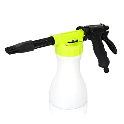 Imagen de GALAXYER Pistola de Espuma Nieve Ajustable 900 ml, Puede conectar rápidamente mangueras jardín, Foamaster para limpieza automóviles y casas, riego jardines Verde