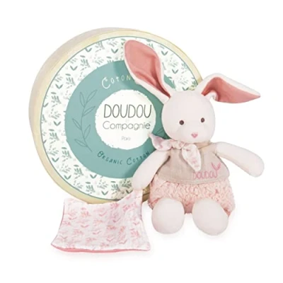 Imagen de Doudou et Compagnie Conejo orgánico Rosa 22 cm Botanic Bio DC3961