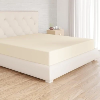Imagen de Amazon Basics Sabana Bajera Ajustable, 180 x 200 30 cm, de Poliéster Microfibra, Beige