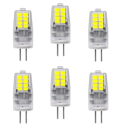 Imagen de OUGEER 6 bombillas LED G4 de bajo consumo, 3 W, 20 SMD 2835, luz blanca fría, 6000 K, 300 lm, CA 220 240 V, halógenas repuesto 30 no regulable