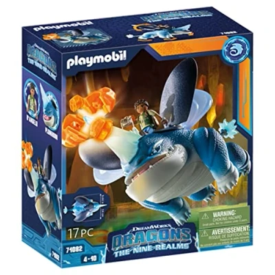 Imagen de PLAYMOBIL DreamWorks Dragons 71082 Dragons, The Nine Realms Plowhorn y D&#039;Angelo, Juguete para niños a Partir de 4 años