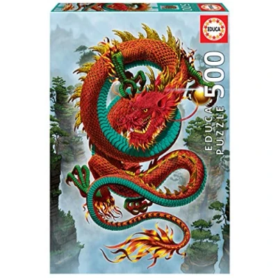 Imagen de Educa Puzzle de 500 Piezas para Adultos El Dragón la Buena Suerte, Vincent HIE. Incluye Pegamento Fix Puzzle. A Partir 11 años (19003)