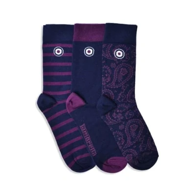 Imagen de Lambretta Paquete de 3 calcetines para niños, Azul marino/cielo, Altoa única
