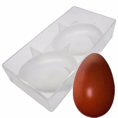 Imagen de Molde de policarbonato para huevos Pascua, chocolate, forma huevo avestruz, 14 cm largo