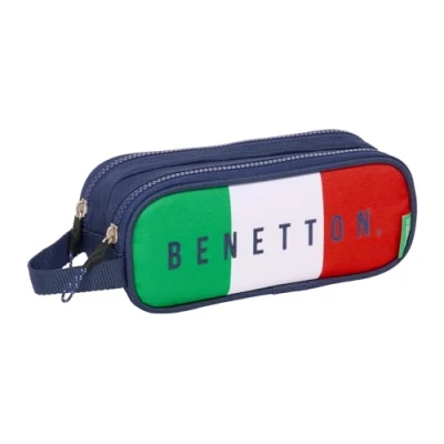 Imagen de Safta Benetton Flag Portatodo Doble Niño, Estuche Infantil, Ideal para Niños en Edad Escolar, Cómodo y Versátil, Calidad Resistencia, 21x6x8 cm