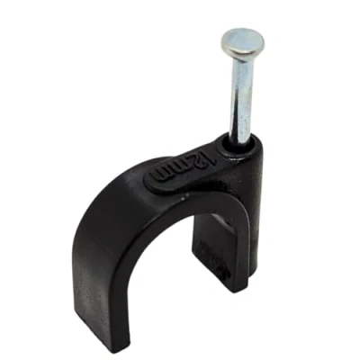 Imagen de Lumonic 100x abrazadera de clavo 12mm para cable negro con 25mm p.ej. montaje en pared abrazaderas diferen
