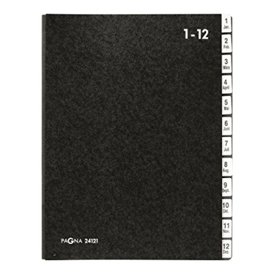 Imagen de Pagna 24121 Carpeta organizadora (12 separadores mensuales, A4), color negro