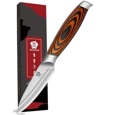 Imagen de WILDMOK Cuchillo Pelador de 9 cm para Frutas y Verduras Pequeño Cocina Acero Inoxidable con Mango Ergonómico Alemán Hoja Afilada