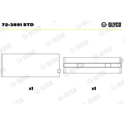 Imagen de GLYCO 72 3851 STD Cojinete de cigüeñal