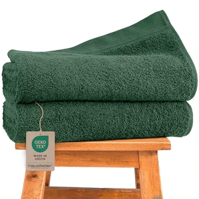 Imagen de Hausfelder Toalla de Ducha 70 x 140 baño Premium 500g/m² 100% algodón, Set Toallas, certificada Ökotex (70 cm Verde Oscuro)