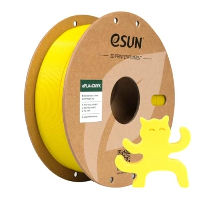 Imagen de eSUN PLA+ Filamento 1.75mm, Litofano para Impresora 3D PLA Plus, Precisión dimensional +/ 0.03mm, Carrete de 1KG (2.2 LBS) CMYK Impresoras FDM,Amarillo