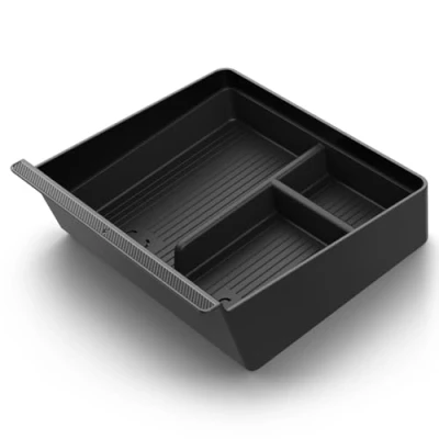 Imagen de Spigen Tesla Model 3 2024 Highland Center Console Bandeja Organizadora con Tecnología Intelligrip, Diseñada para Accesorios Carbon Edition