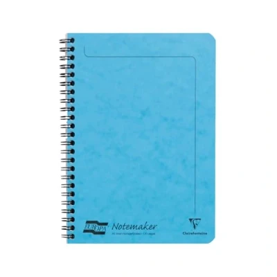Imagen de Clairefontaine Ref 482/1146Z Cuaderno lateral Europa Notemaker (120 páginas) Tamaño A5, papel vitela cepillado de 90 g/m², hojas microperforadas, rayas forradas Turquesa