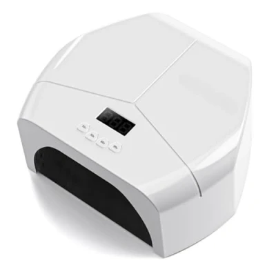 Imagen de Voltix Lámpara UV de uñas profesional con 4 temporizadores y 72 LED, secador esmalte semipermanente gel, sensores movimiento base desmontable, ideal para manicura pedicura