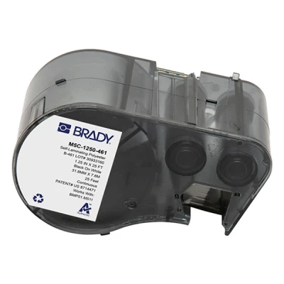 Imagen de BMP53 Brady M5C 1250 461 etiquetas de poliéster laminada negro sobre blanco 31,75 mm x 7,62 m (original)