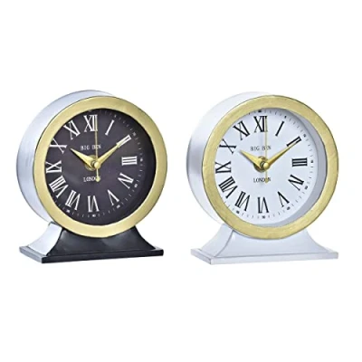 Imagen de DKD Home Decor Reloj de Mesa, Blanco/Negro, Estándar