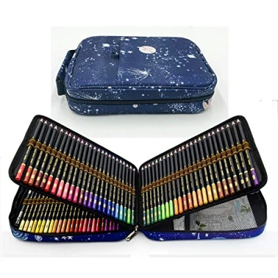 Imagen de 120 Lápices de Colores Cremallera Portátil para proteger y almacenar los lápices,Set Profesional colorear, dibujar sombrear Ideal Artistas, Adultos Niños