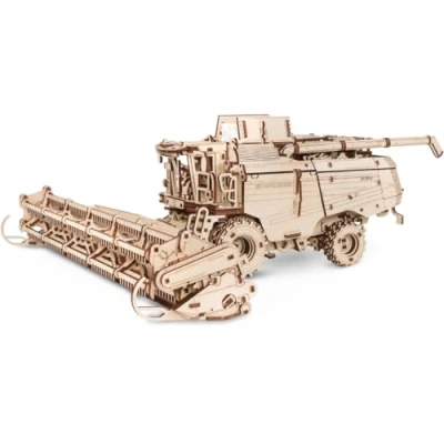 Imagen de EWA Eco Wood Art Ideal para coleccionistas, Amantes de la Agricultura y Solo Aquellos Que aprecian Modelos interesantes, Color Naturaleza (HARVESTING Combine with Grain Header)