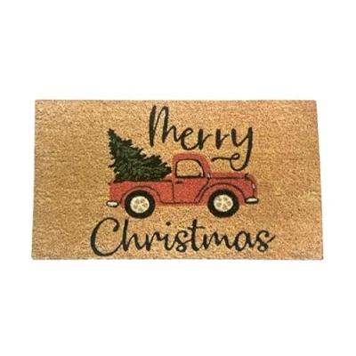 Imagen de Melody Jane Felpudo para puerta de casa muñecas Feliz Navidad, accesorio pasillo en miniatura 1:12