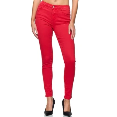 Imagen de Elara Pantalones para Mujer Jeans Elástico Chunkyrayan G09 21 Rot 50 (5XL)