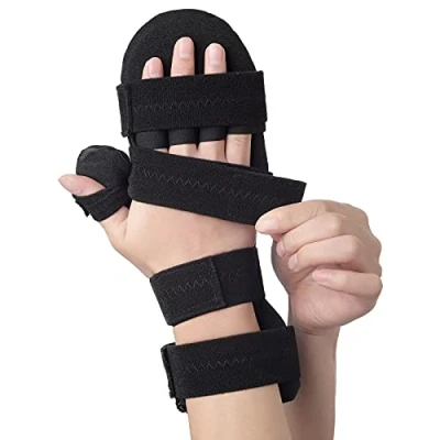 Imagen de Férula de mano y dedos para trazos Ortesis muñeca nocturna Pulgar, índice, envoltura estabilizadora del meñique Soporte artritis, tendinitis, dolor túnel carpiano