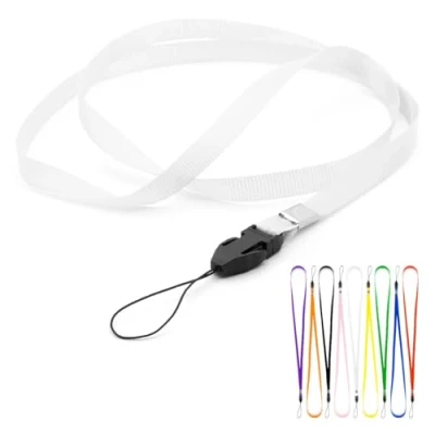 Imagen de CKB LTD 20 x Blanc Lanière Tour de Cou pour Carte d&#039;identité/Mobile Phone/Gym Key/Access Pass Holder Loop Clip